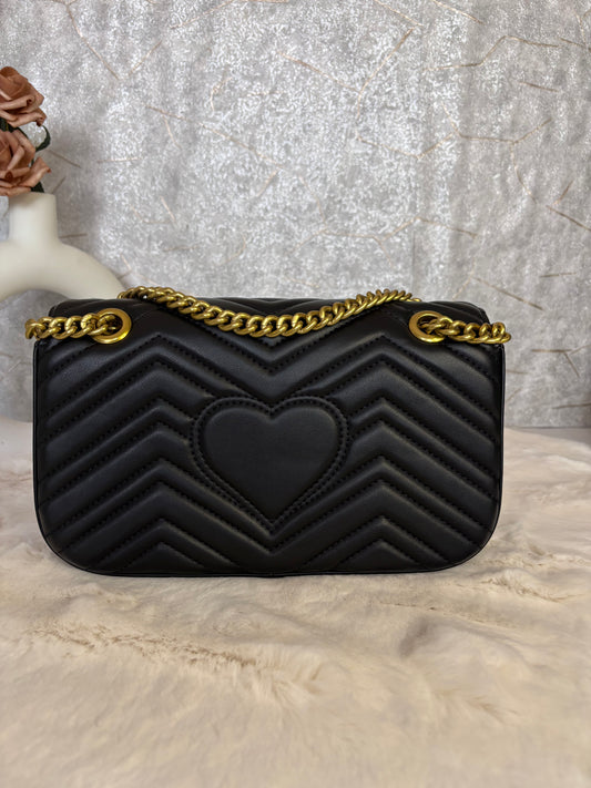 Gucci GG Marmont Mini Matelassé Black Leather Shoulder Bag