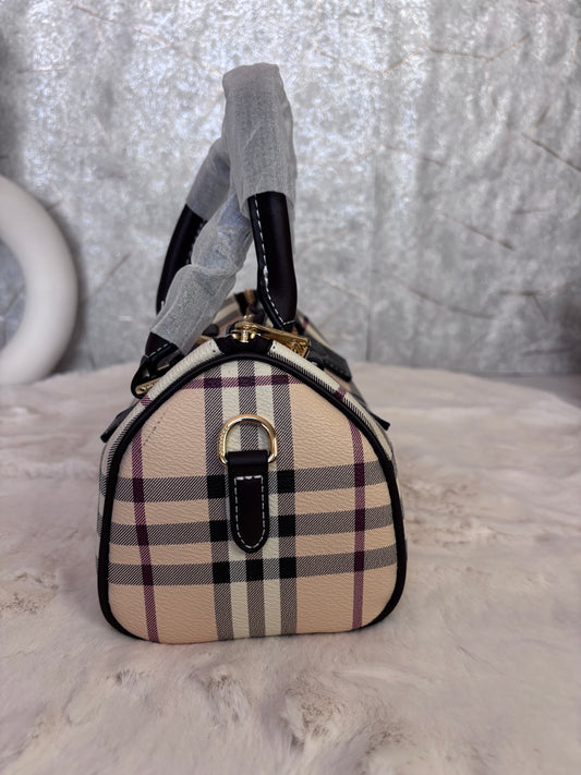 Burberry Mini Bowling Check Coated Canvas