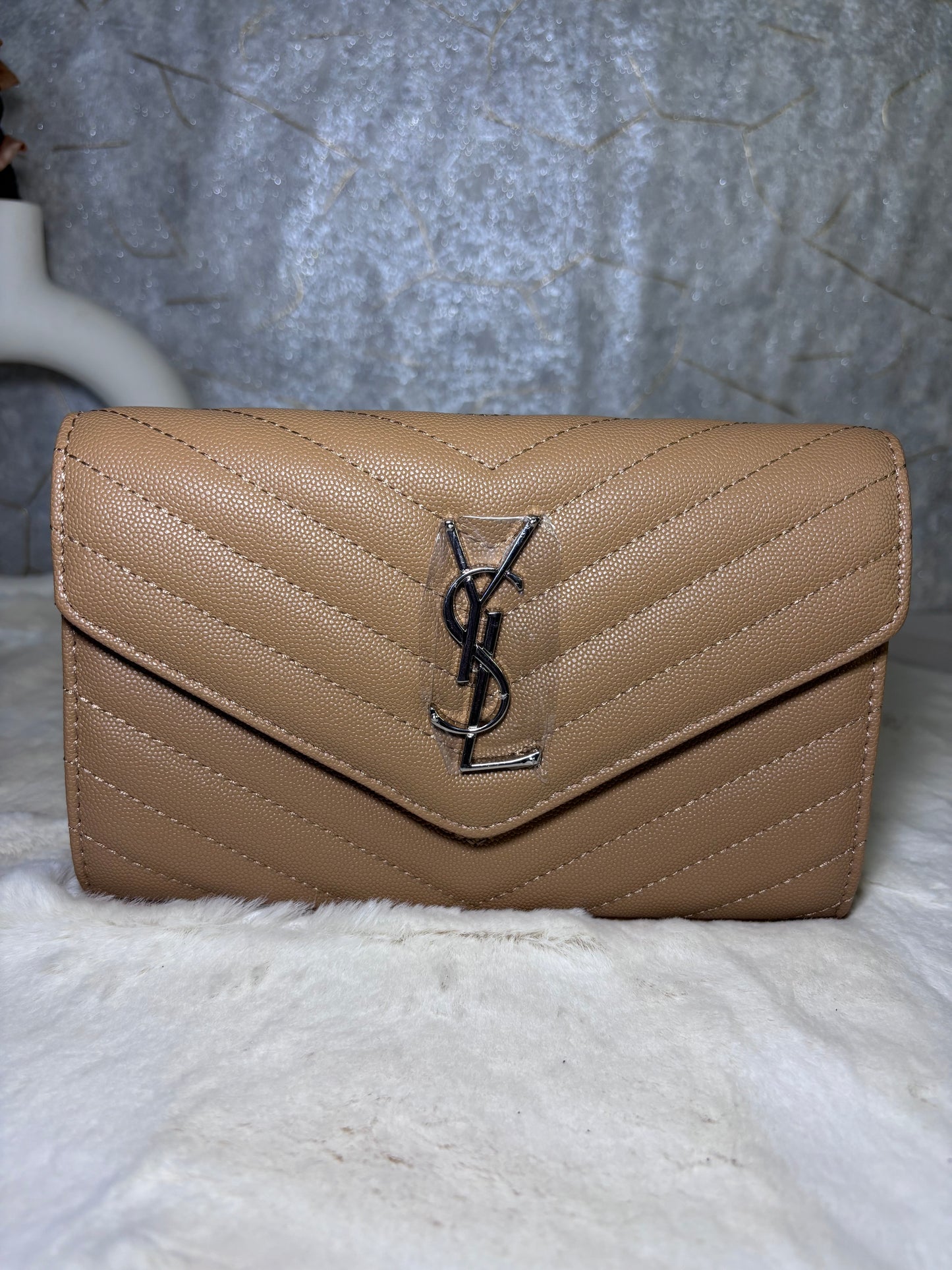 Saint Laurent Beige Calf Leather Bos Taurus Shoulder Bag