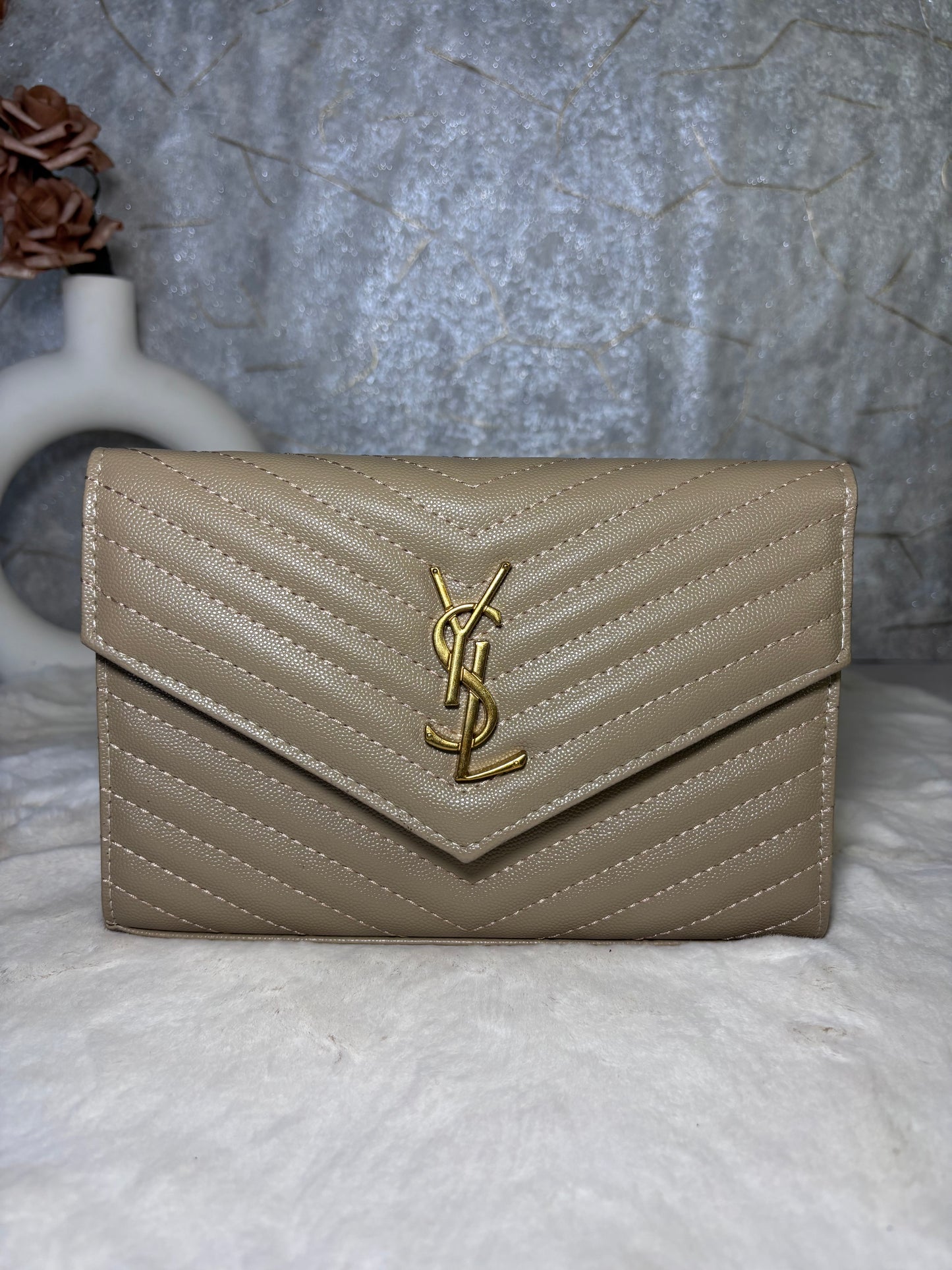 Saint Laurent Beige Calf Leather Bos Taurus Shoulder Bag