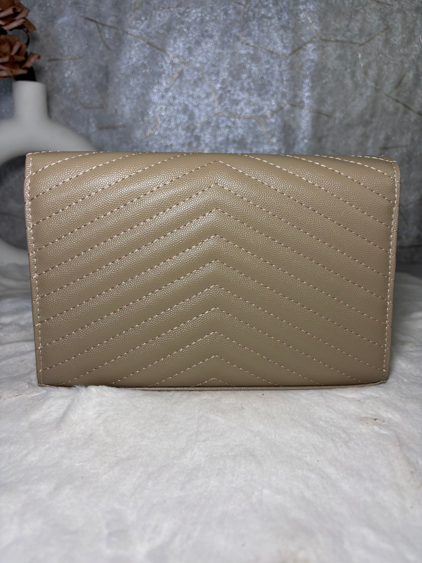 Saint Laurent Beige Calf Leather Bos Taurus Shoulder Bag