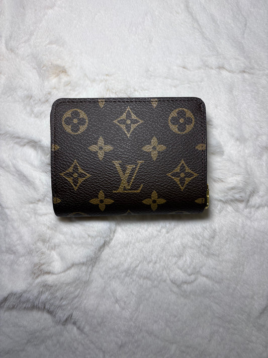 Monogram Canvas and Pink Leather Lou Wallet